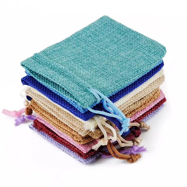 Custom Printing Coffee Beans Peanut Candy Seed Storage Jute Drawstring Bag