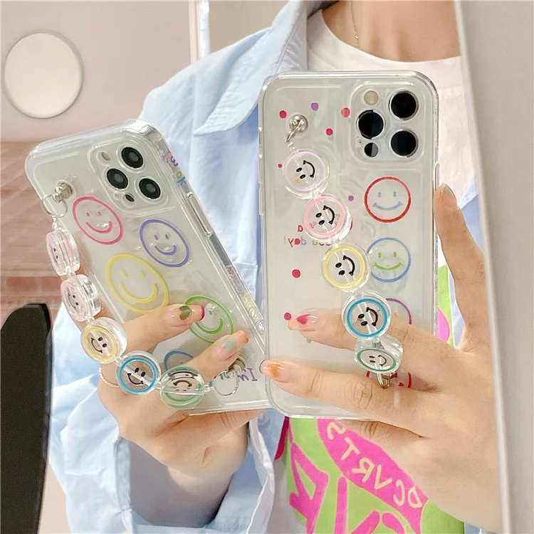 trending products Luxury Fashion Smiley Bracelet Design Soft TPU Shockproof Phone Case For iPhone 13 13 Pro Max