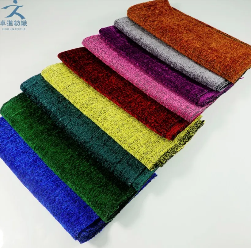 
China factory wholesale jacquard polyester chenille fabric for sofa and cushion 