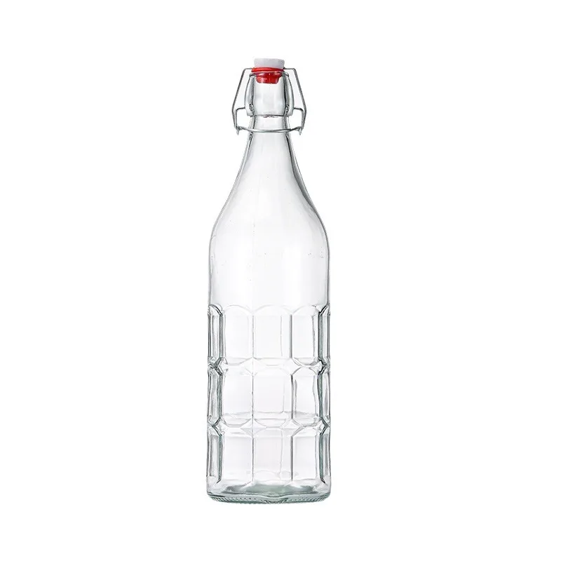 Wholesale 1liter flip top glass bottle 1000ml 32oz Glass Juice Beer Bottle With Swing Top Clip Cap Glass Water Bottles For Juice