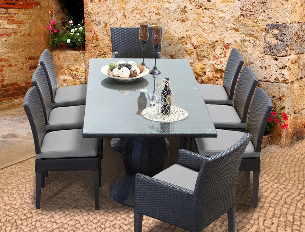 Уличный стол и стул из ротанга, мебель из филиппинского сада, Плетеный обеденный набор