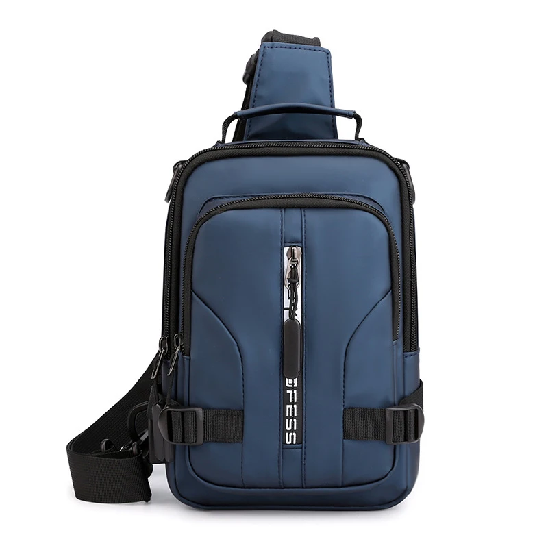 Wholesale Cross Body Shoulder Bag Casual Fashion Travel Small Backpack Men Messenger Chest Bag With USB Charging Port