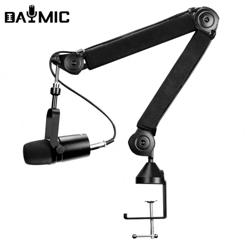 OEM High Quality Professional Metal Microphone Arm Stand Adjustable Suspension Scissor Mic Desktop Holder for Studio Record