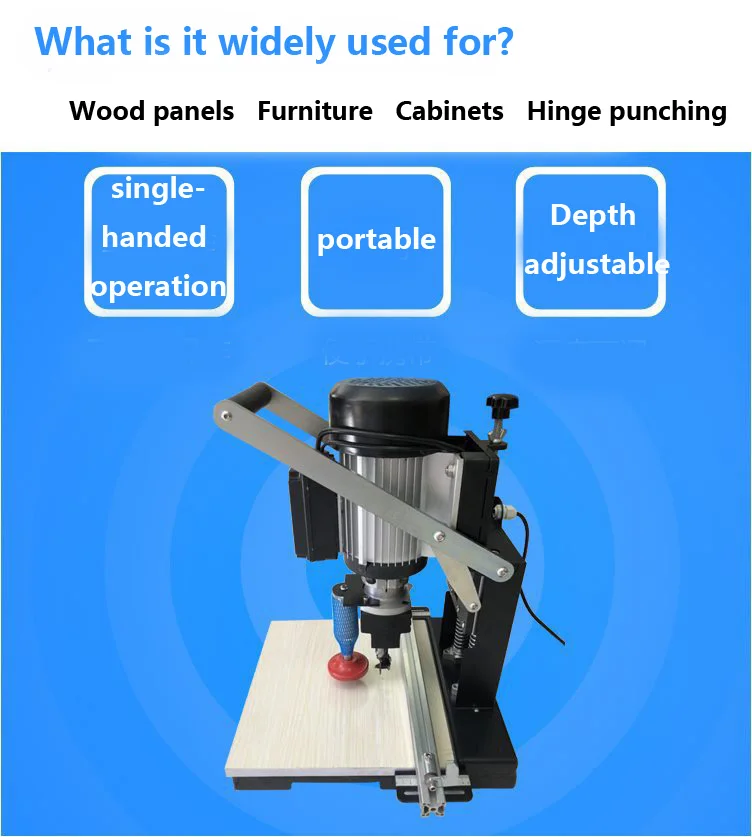 Depth Adjustable Hinge Drills High Power Motor Professional Punching Wooden Door Hinge Hole