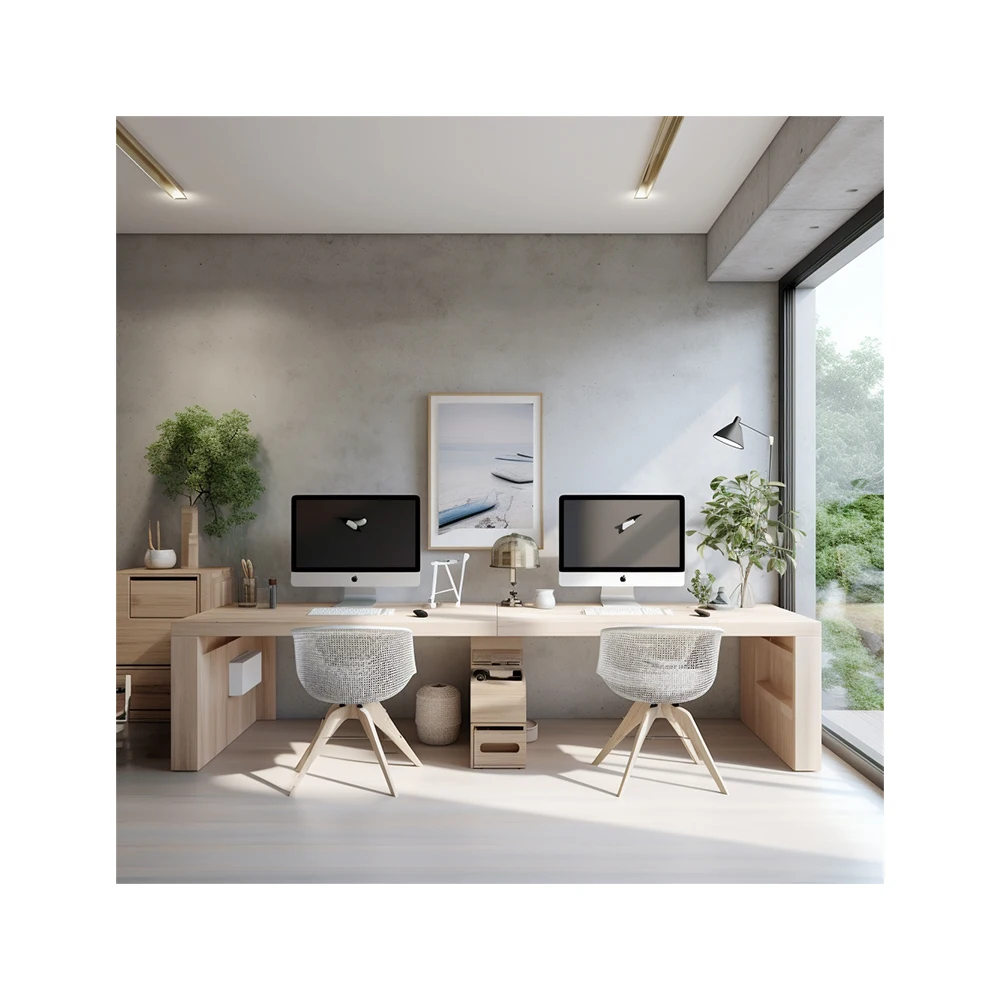 2024 AI Creative Concept Design Simple Style Small Study Gray Blue Style Design 3D Rendering Service