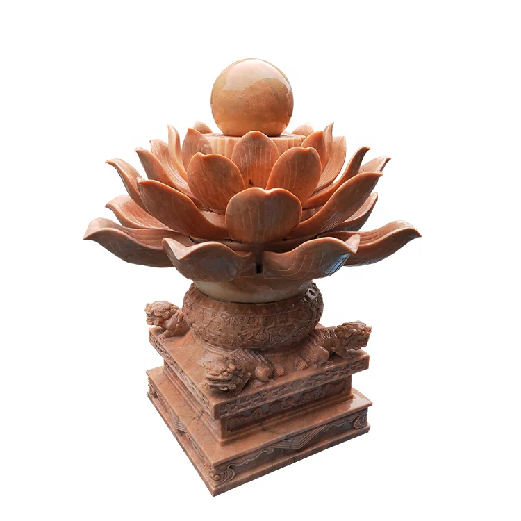 В 2021 г., декоративный фонтан с изысканной лягушкой лотоса, резьба по натуральному мрамору, распродажа