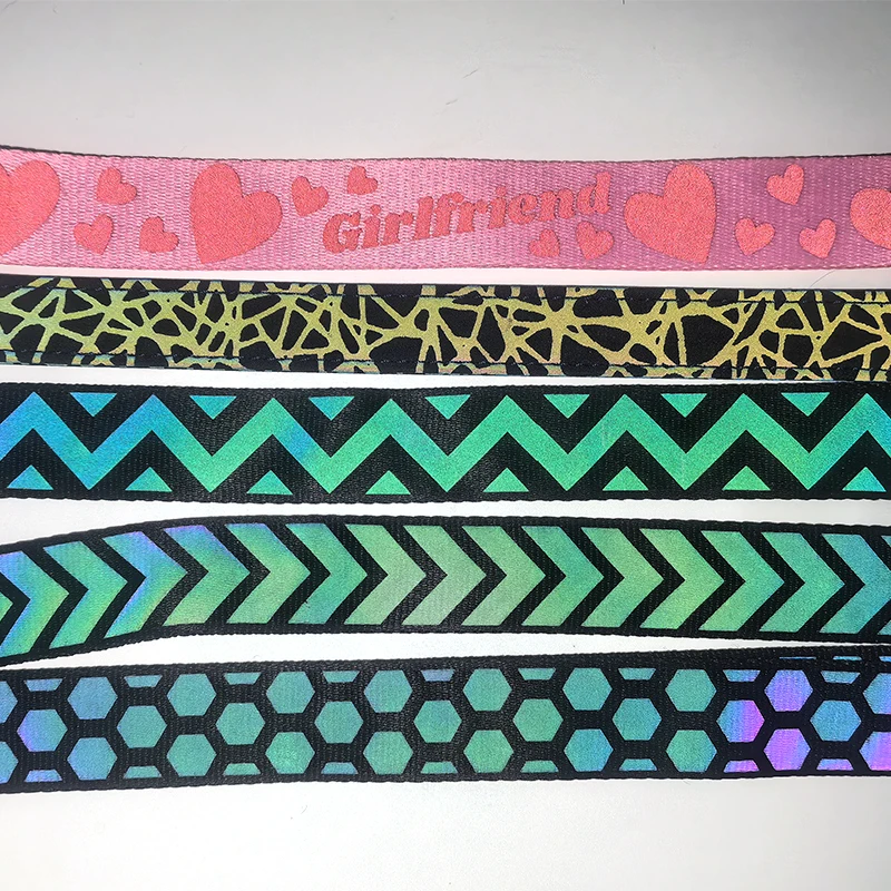 Reflective Nylon Strap for Pet Leash and Collar Reflective in the Dark Nylon Webbing Pet Accessories