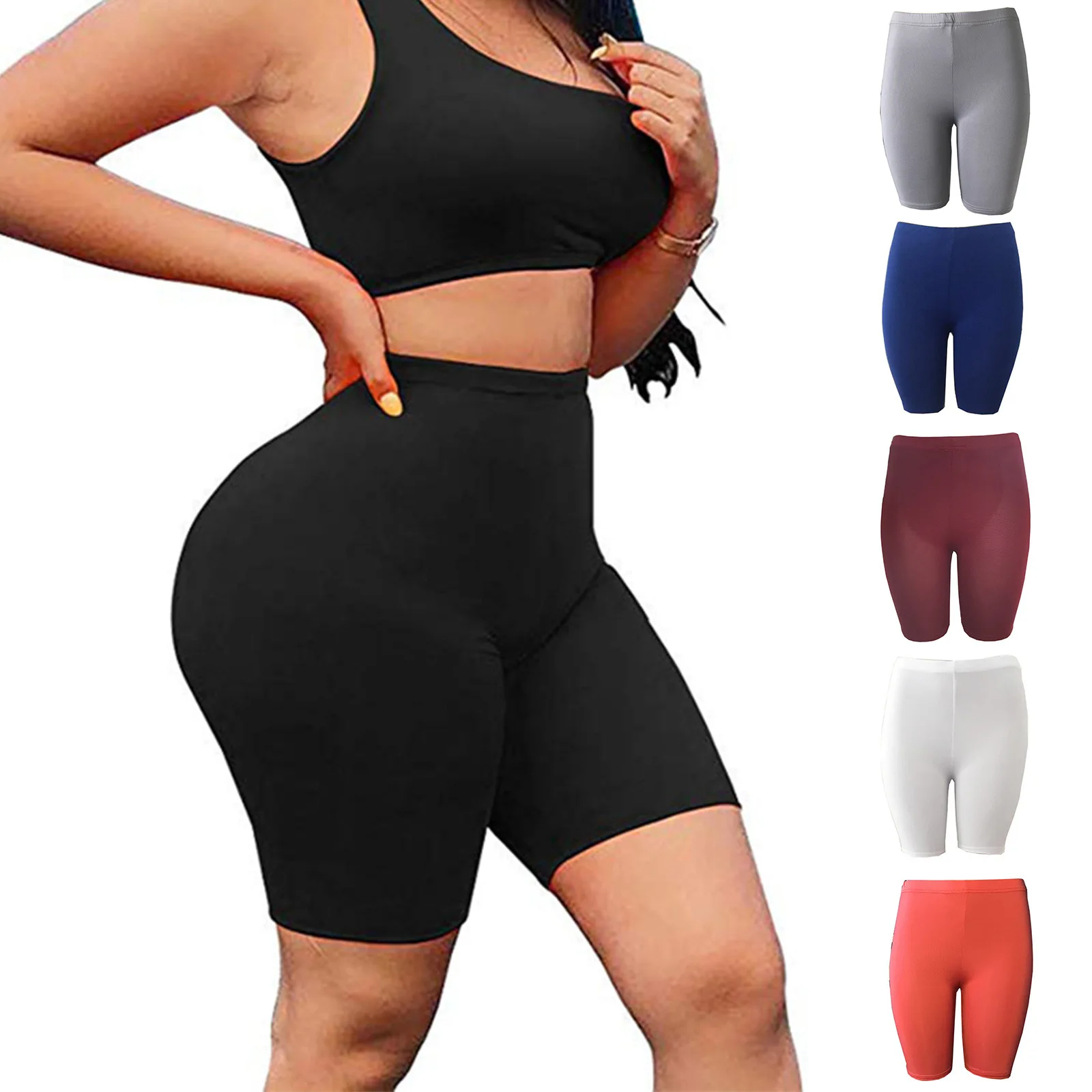 
Hot sale 2021 summer New Fashion high waist exercise elastic biker short Workout Sweat Pants booty biker shorts women 