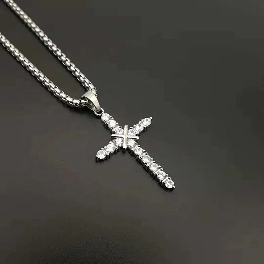 stainless steel pendantsJewelry Gold Plated Zircon Stainless Steel Charm Pendants 316l men golden crosses