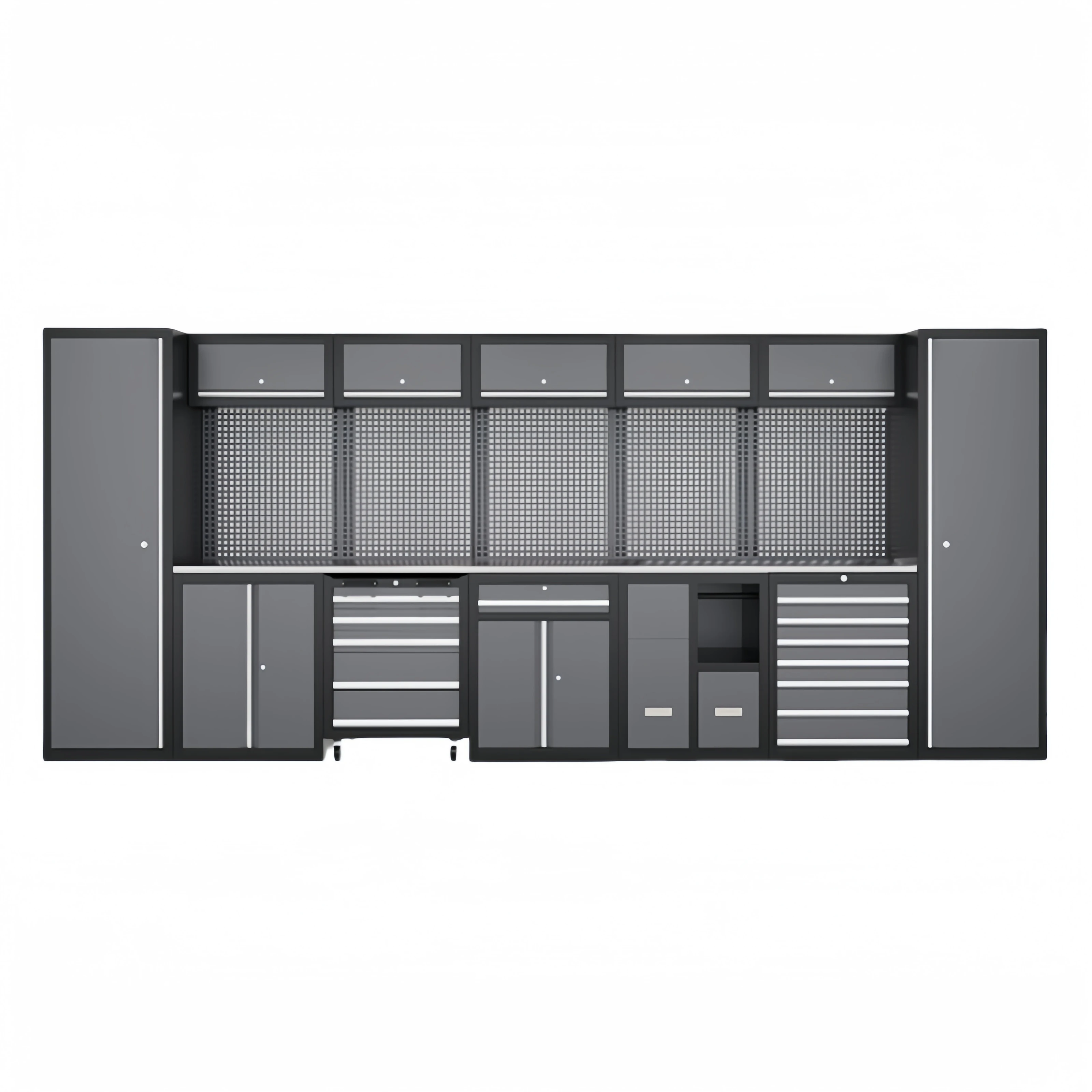 Modular Workshop Workbench Garage Workstation and Tool Cabinet Storage Heavy-duty Steel with OEM All-one Tech Metal Tool Cart