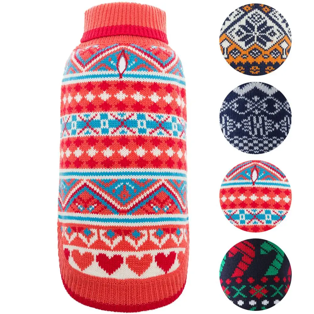 Warm Cute Pet Puppy Jumper Blue Plaid Knitwear Apparel pet sweater dog clothes Pet Dog Sweater