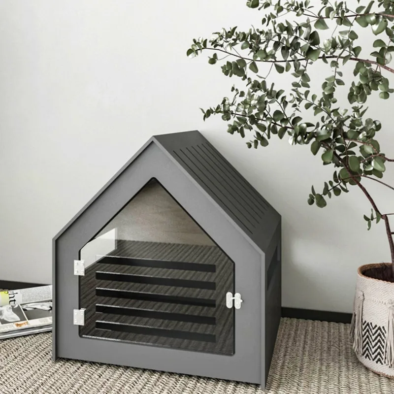 Wood Dog Furniture Acrylic Door Dog House Luxury Pet Wooden Bed Indoor Wood Cat Dog House For Sale