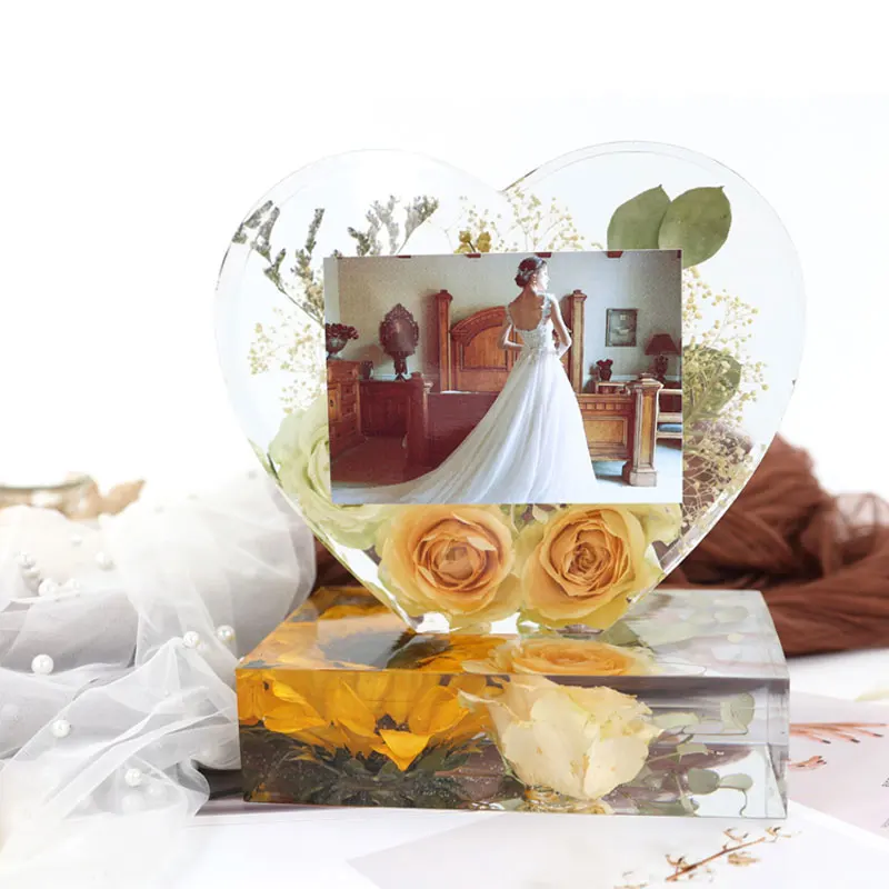 XONCHOUT Love Heart Shape DIY Crystal Epoxy Resin Mold Love Photo Frame Mirror Silicone Mold