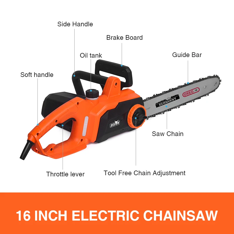 ison Motosierra Electrica Chain Saw 1600W 2000W 2400W Electric Chainsaw Mastercraft