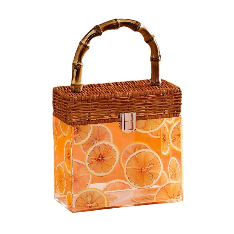 Hot Sale New Acrylic Transparent Wedding Gift Box With Vintage Handheld Candy Items Travel Storage Box Clear Packaging Gift Box