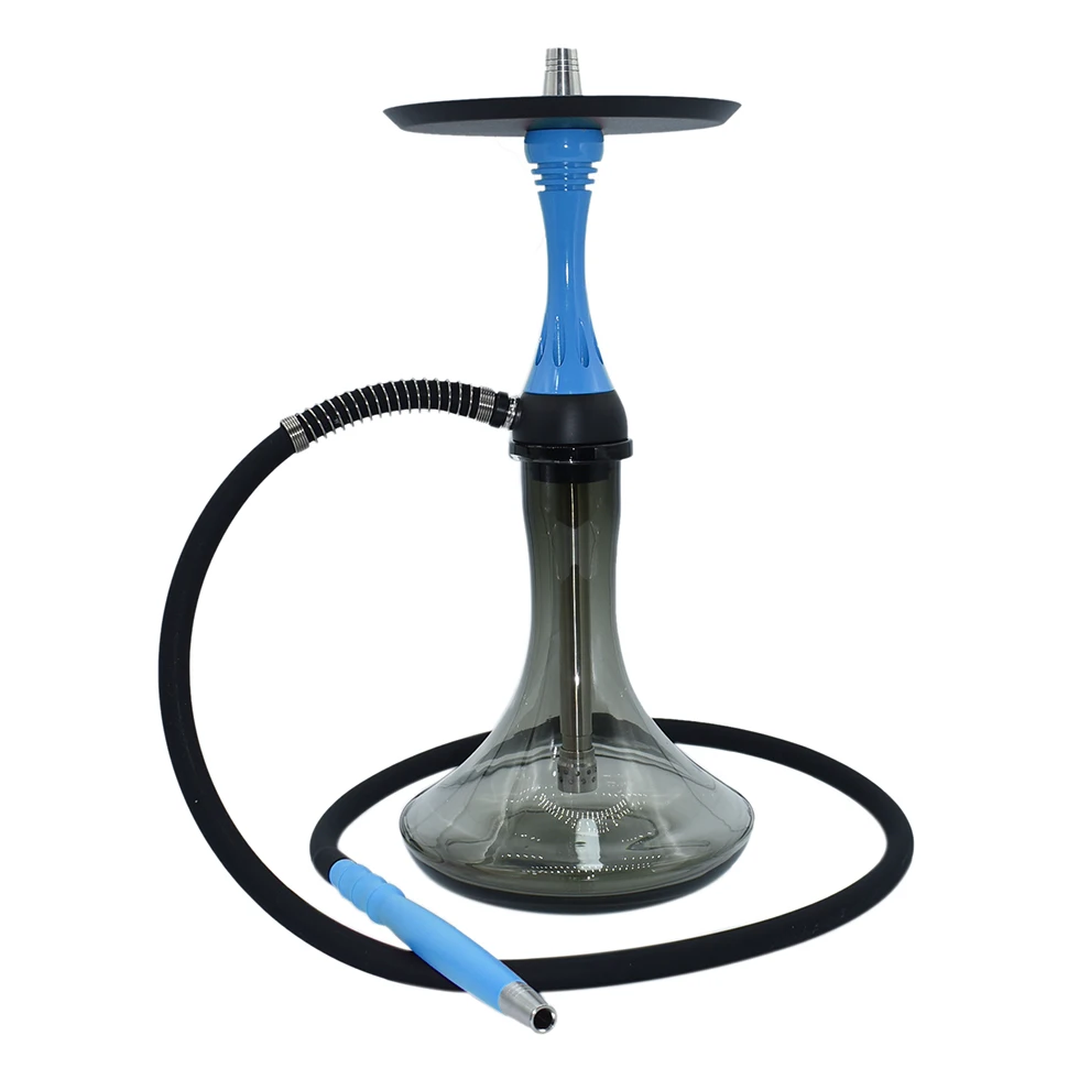 New design Wholesale aluminum alloy smoking luxury glass shisha hookah stainless steel Alpha hookah