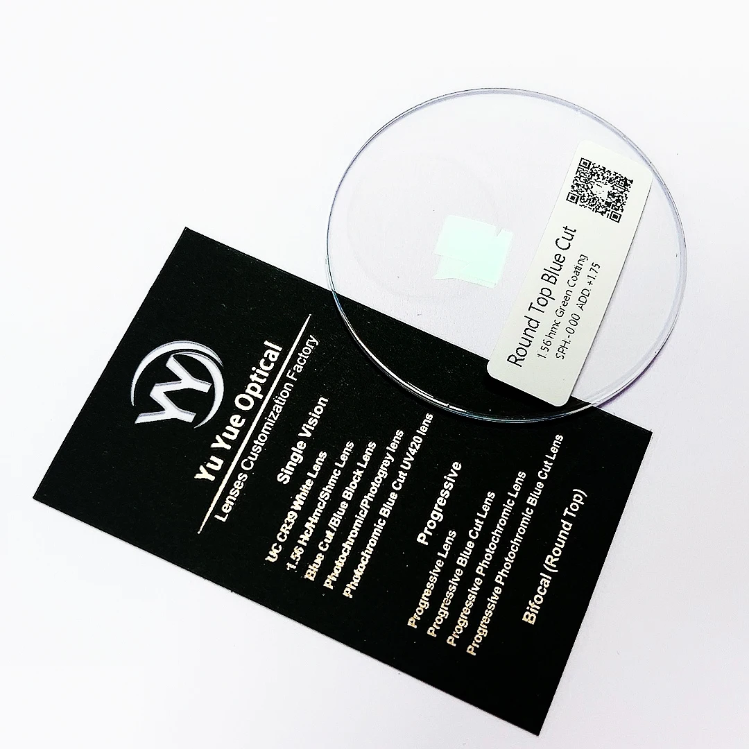Wholesale Factory 1.56 Hmc Round Top Manufacturers Spectacle Lentes Opticos Optic Optical Lenses Bifocal Lens White