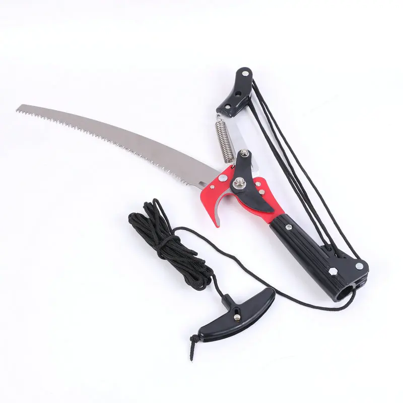 Telescopic Pole 4 wheels Tree Pruner Hedge Trimmer with Saw Customize Metal Tools Steel Anti Long Card Garden Color Package