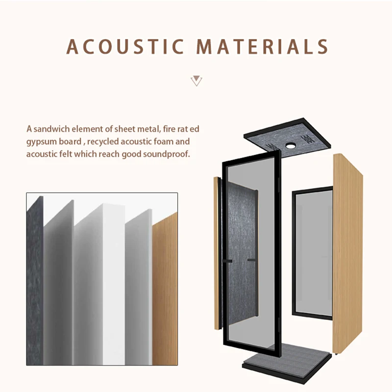 Flexspace 2024 new Modern Design Aluminum Orange Secret Acoustic Silence focus room Soundproof Office Meeting Pods