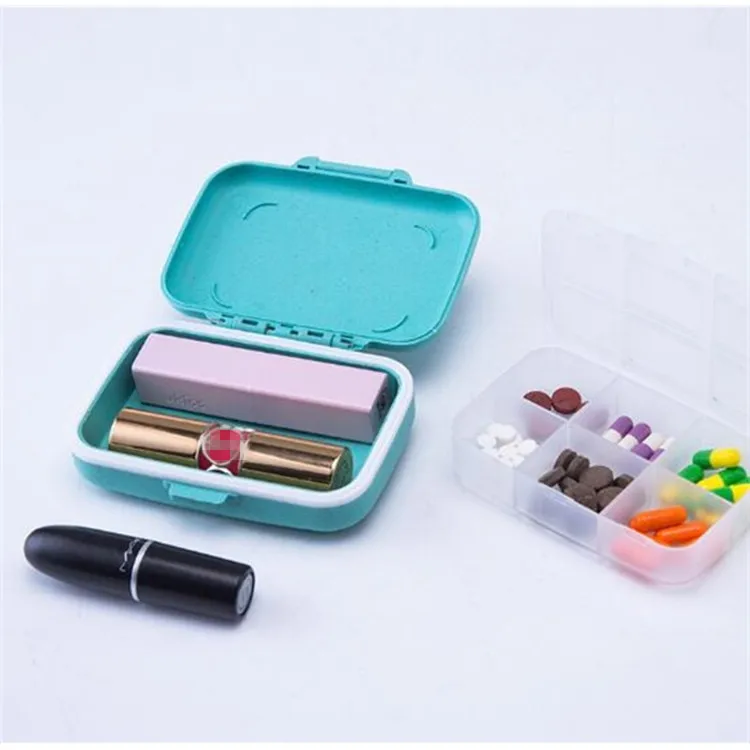 
Hot Selling Custom Logo Two-in-one Multi-functional Six Compartment Medicine Pill Box 