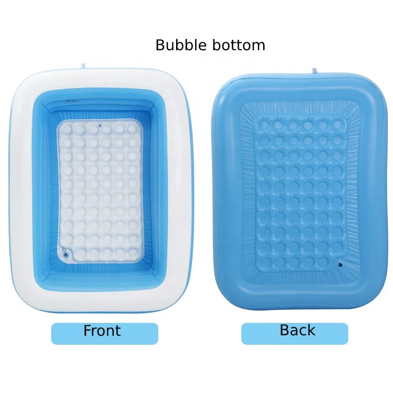 Rectangular blue white children PVC lounge swimming kids water pools outdoor home large inflatable pool