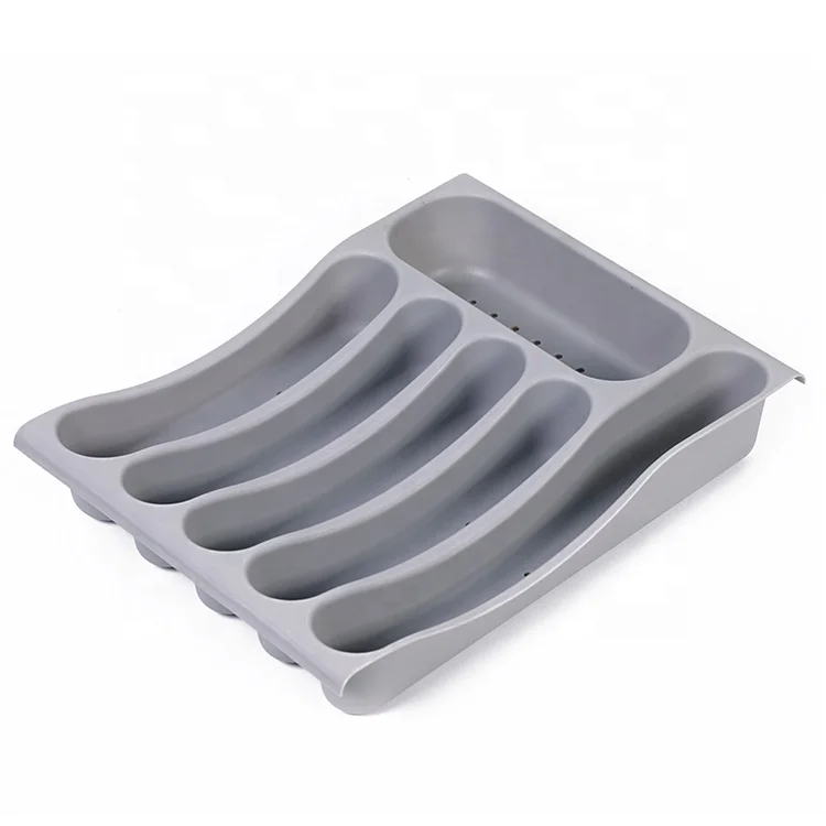 High Quality Food Contact Safe Plastic Kitchen Accessories Drawer Organizer Utensil Holder