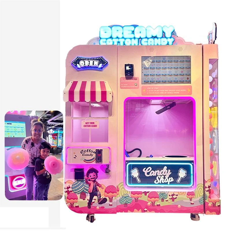 Professional Small Electric 220v Flower Sweet Magic Cotton Candy Vending Machine 2024 More Color Cotton Candy Dispenser Machines