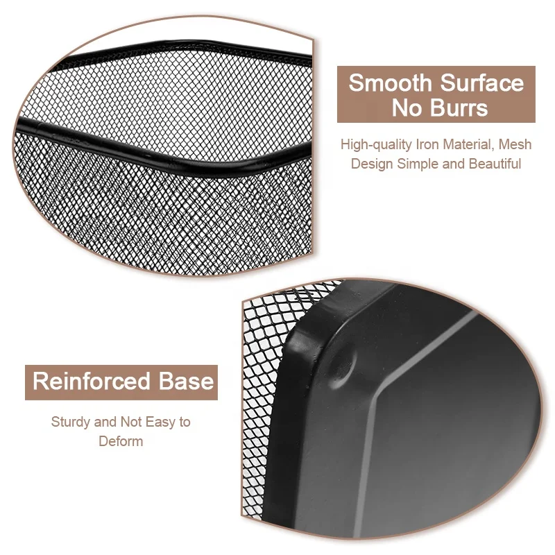 Wastebasket Home Office Metal Wire Mesh Wastepaper Basket Container Outdoor Bathroom Kitchen Garbage Trash Can Waste Bins