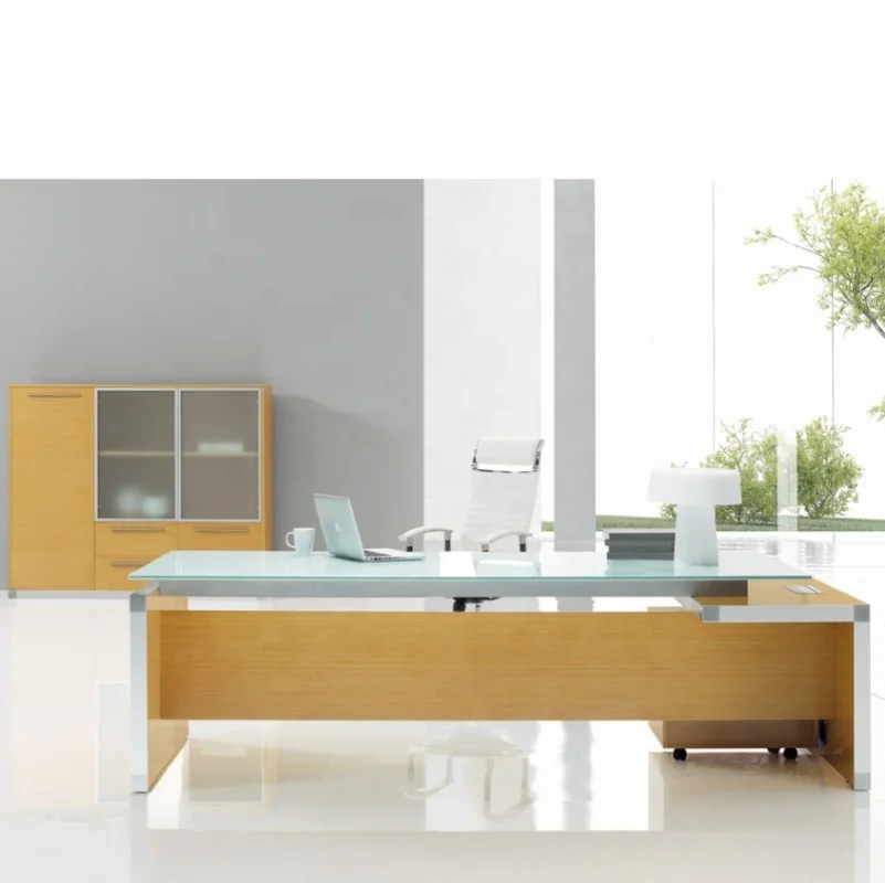 commercial office furniture one-stop supply durable popular glass top executive desk