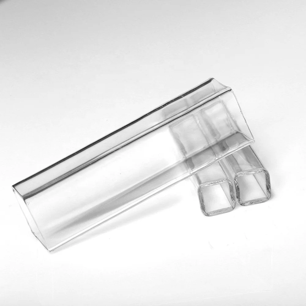 Customized Quartz Glass Rectangular Tube Square Quartz Cylinder Rectangle Fused  Silica Quartz Tube