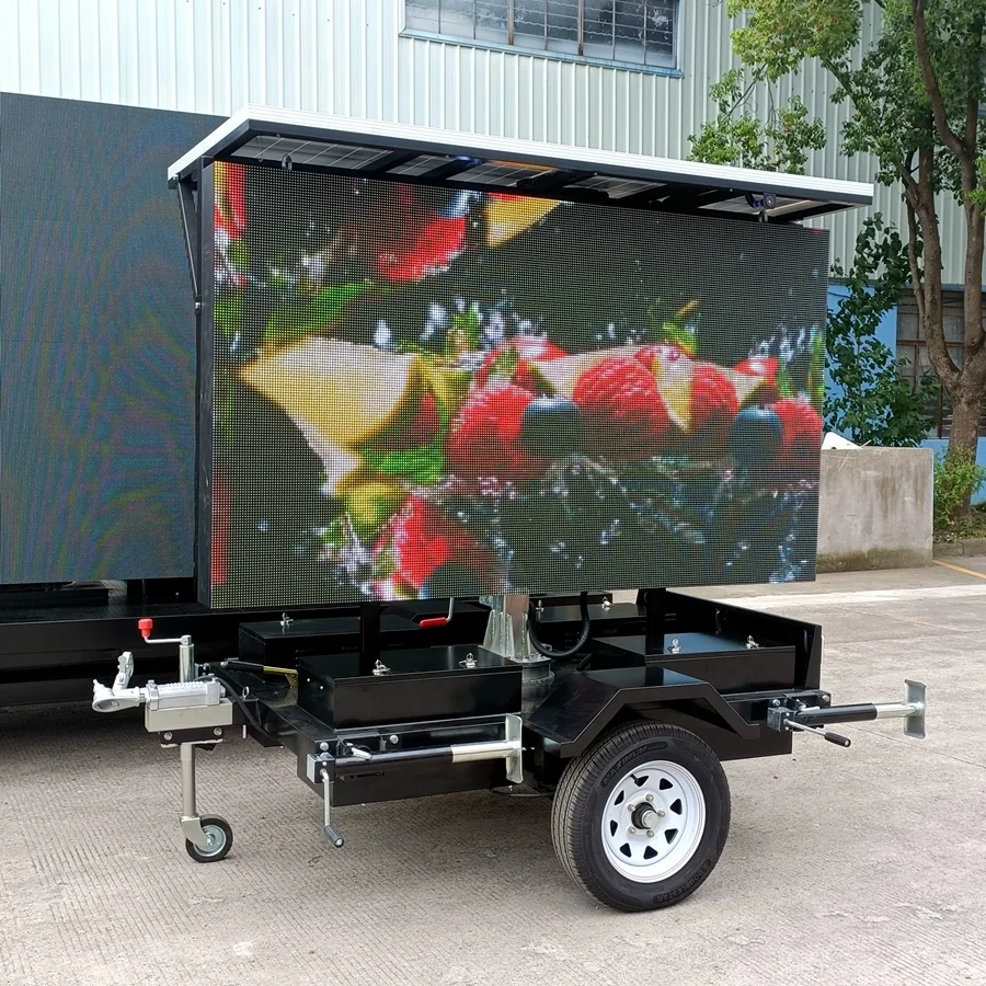 Waterproof Mobile 4sqm P6 Full color Small screen LED Module Rising Solar Battery DIP Video billboard truck trailer Car Vehicle