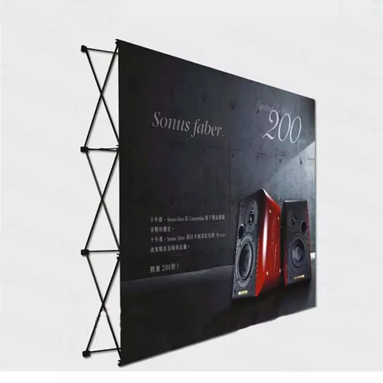 Custom 3x3 meter pop up banner display for wall or backdrop with lights