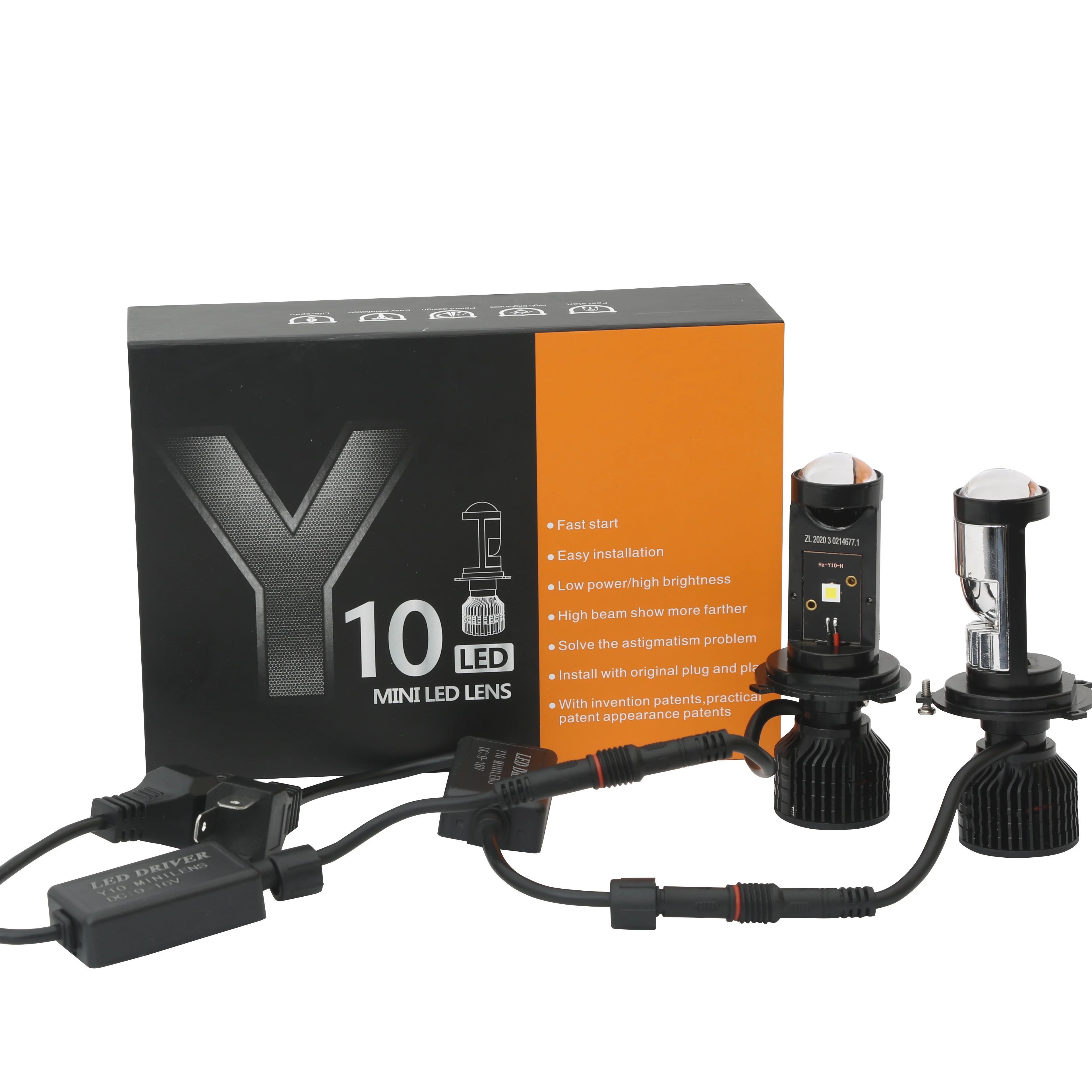 High Power Y10 Led Projectors Headlight Lens Foco H4 H7  Faro Depo Auto Lighting System 10000lm Headlamps