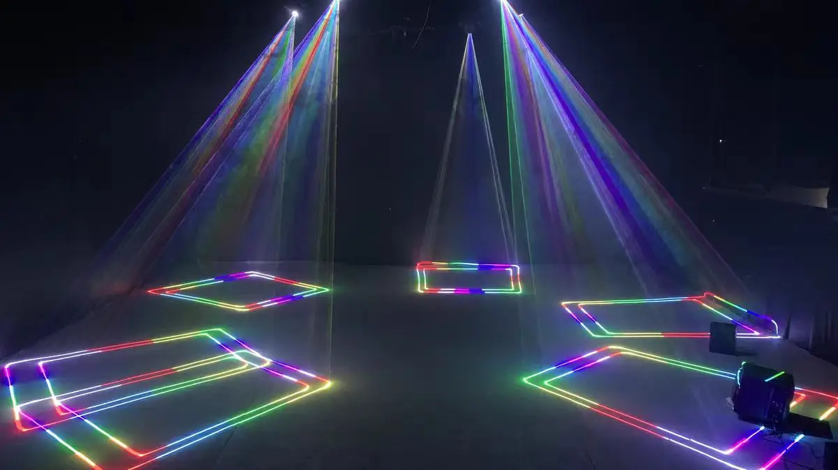 Hot sale 2W 3W 5W RGB full color Moving head laser light animation New Model Stage Equipment animation Laser for disco club bar