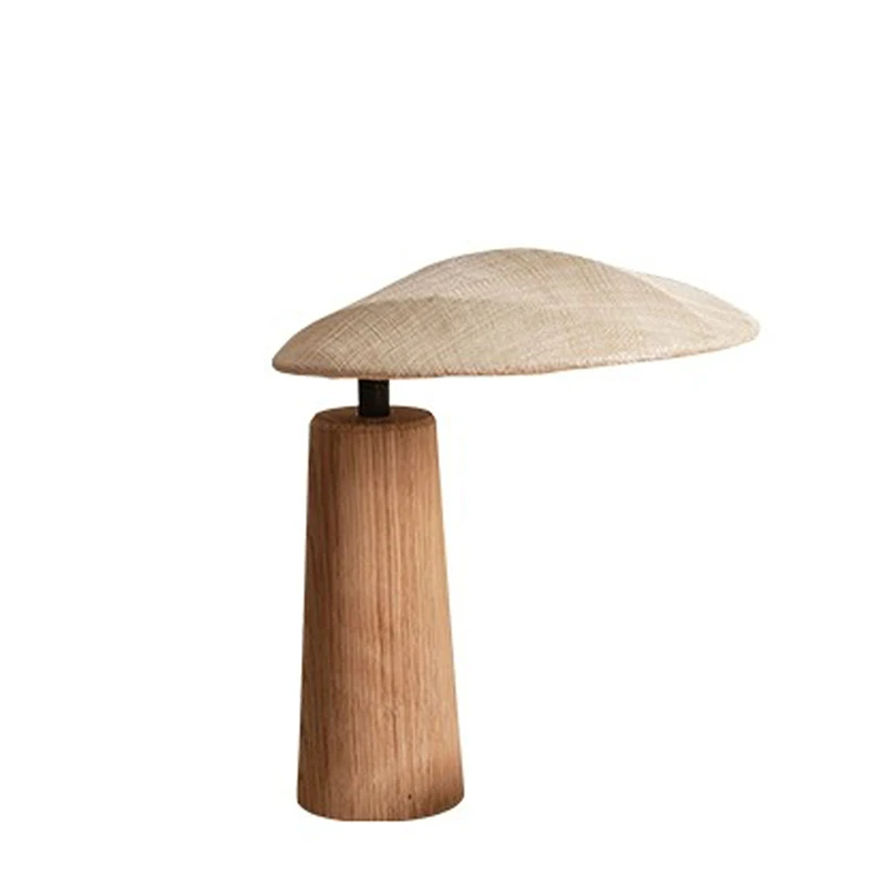 Creative vintage wood table lamp modern art deco hotel bedroom reading desk lamp