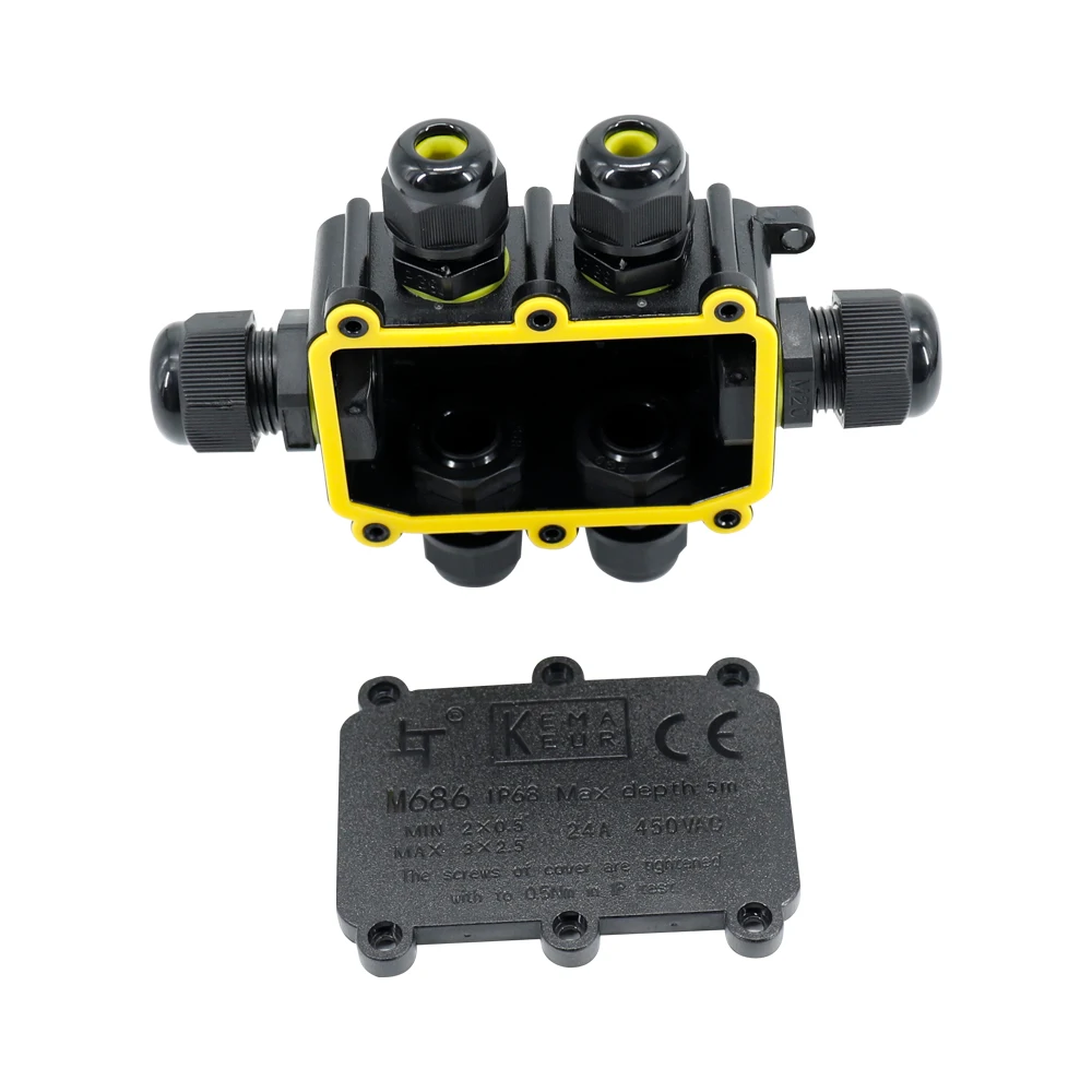 Greenway 1 in 5 out M686-6 IP68 waterproof plastic electrical pc junction boxes enclosure junction box product