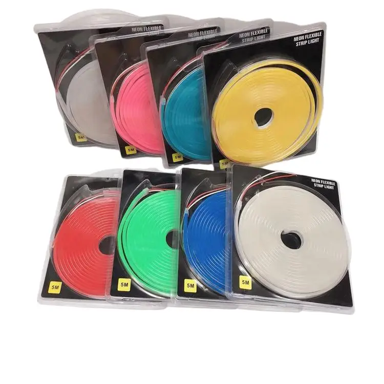 IP67 12v 6*12/5*11mm Colorful Blue Green flex strip 5m lights rope decoration sign flexible neon led