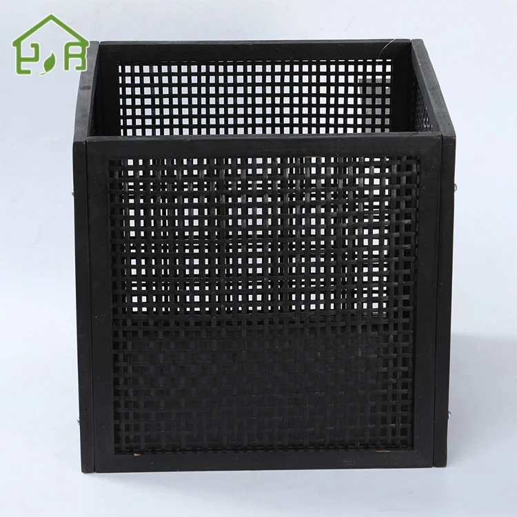 China supplier friendly handmade wooden bamboo square storage box sundries storage basket cabinet basket customized