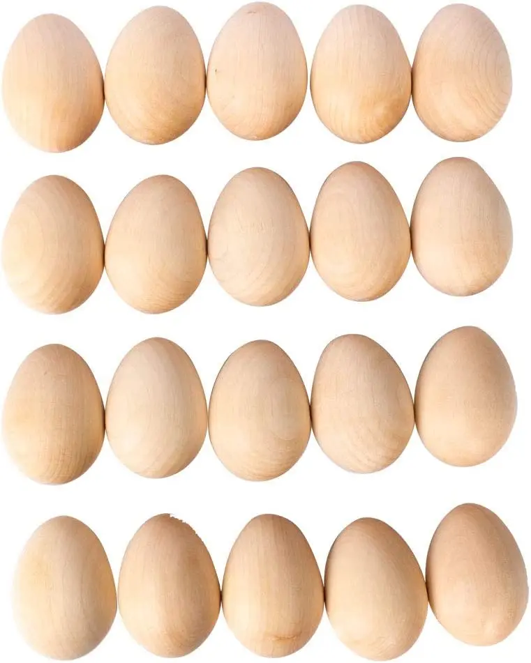Wholesale Unfinished Smooth Wooden Easter Eggs to Paint Wooden Eggs for Crafts