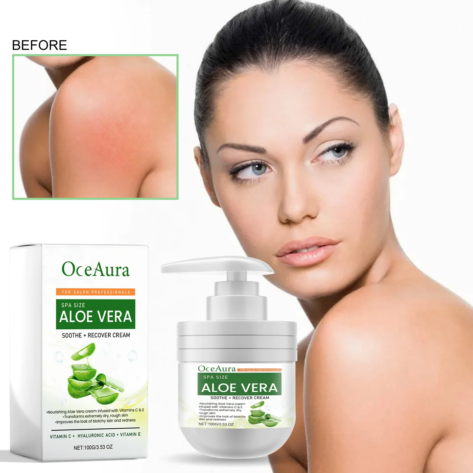 Hot Sale Brand New Skin Making Extremely Dry Rough Skin Transforming Aloe Vera Sun Repair Cream