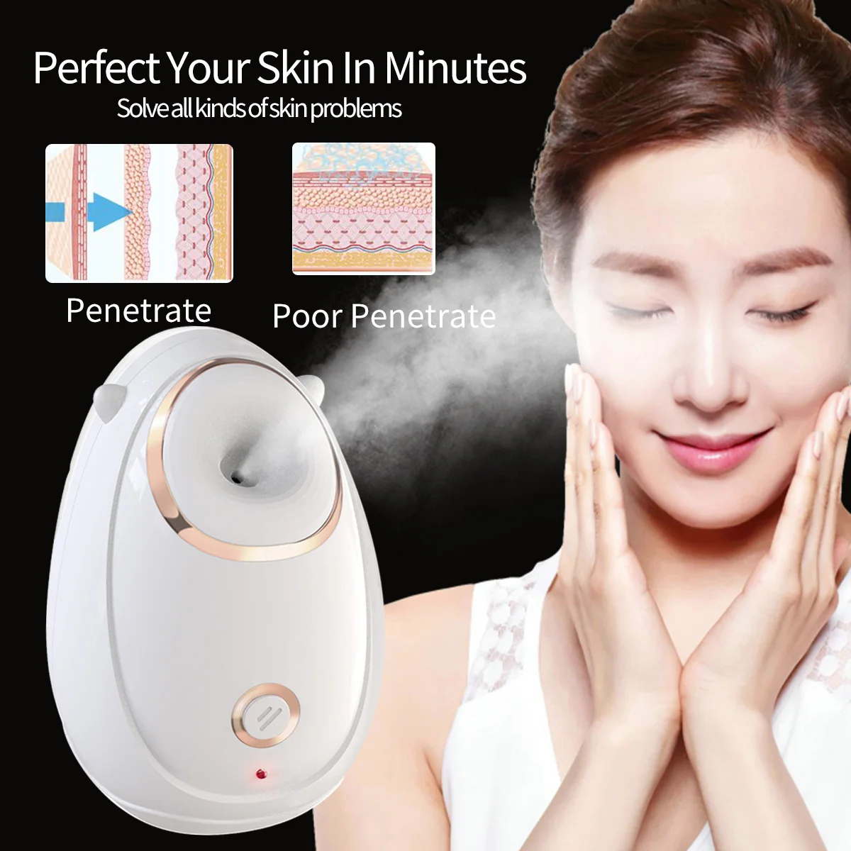 Beauty Equipment Nano Ionic Facial Steamer Sauna Spa Moisture Humidifier Lighting Household Electric Face Steam Machine