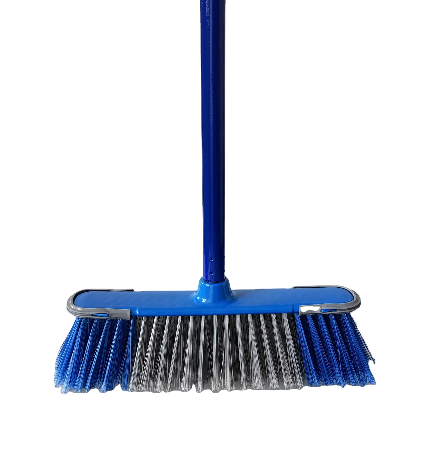straight broom  with long metal stick plastic soft indoor broom  soft bristle brush broom
