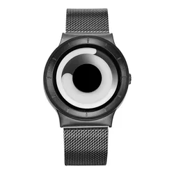 Fashion Vortex Concept Quartz Watches Mens Style Stainless Steel Band Modern Unique Creative Dial Wrist Sinobi Watch