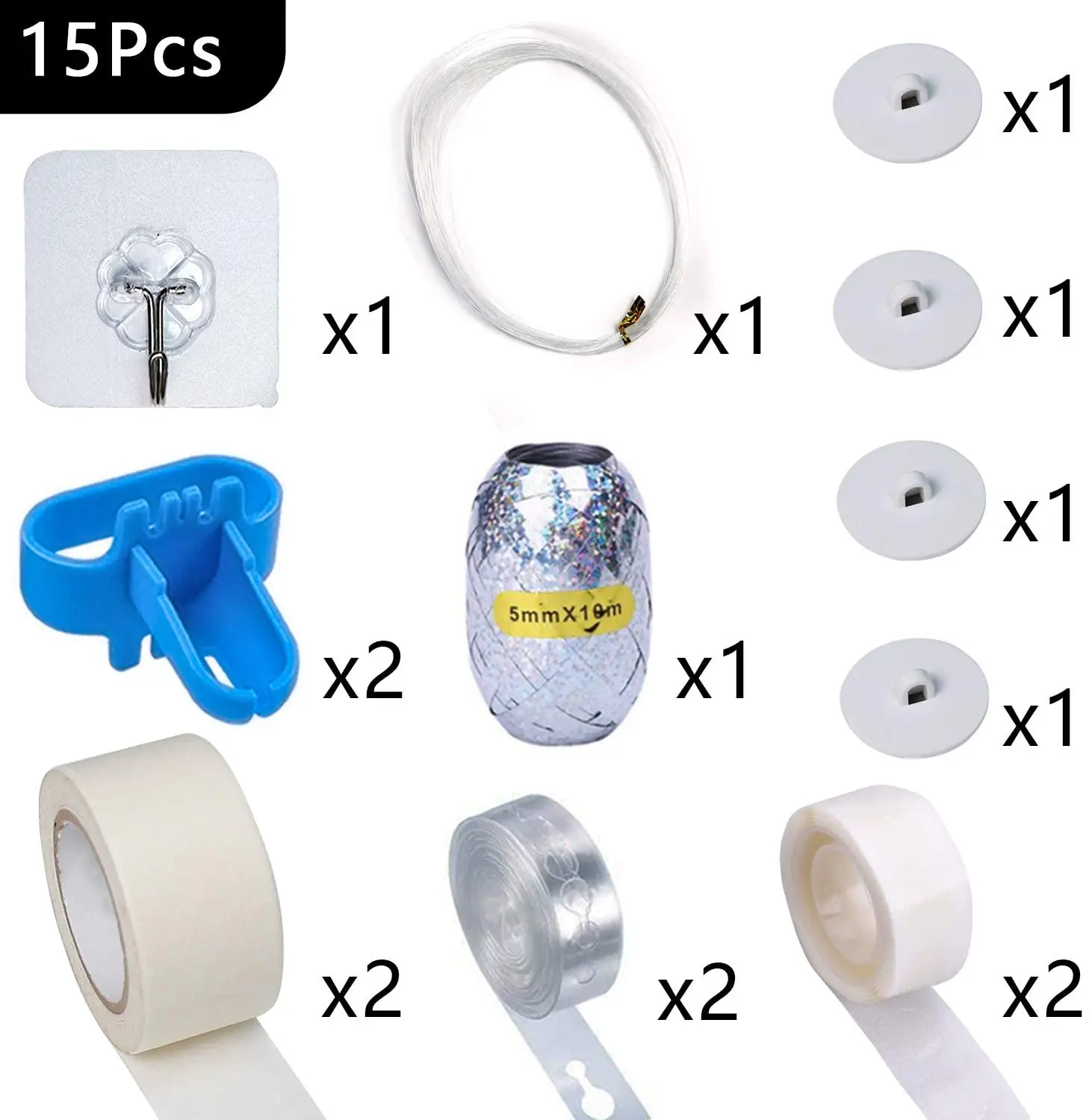 Balloon Arch Kit Pack of  Decorating Wall Hooks, garland strip, glue dot for DIY Balloon Garland