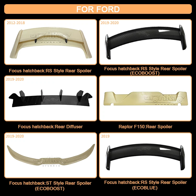 Haosheng Factory ABS Carbon Fiber ST Style Car Rear Spoiler For Ford Focus MK 3 MK3 Hatchback 2012 2013 2014 2015 2016 2017 2018