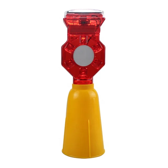 Driveway Work Use Solor Power Supply Plastic Led Torch Lamp Flashing Road Safety Lights Traffic Barricade Signal Warning Light