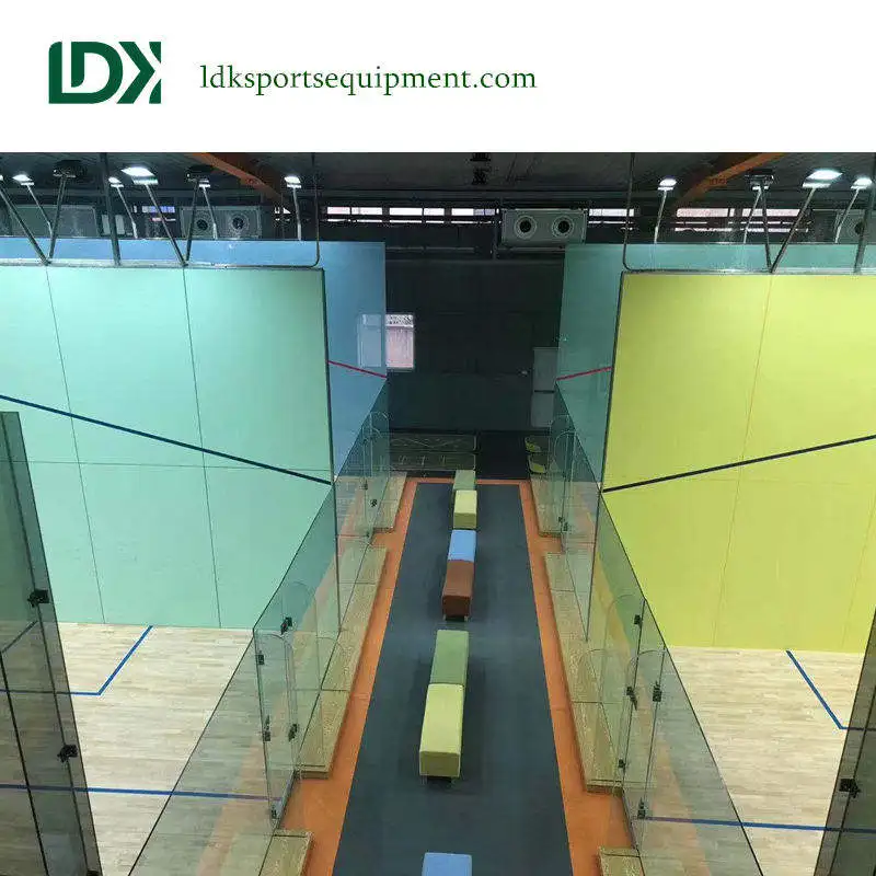 Hot sales Squash Glass indoor  Court With lamps and wood floor Squash