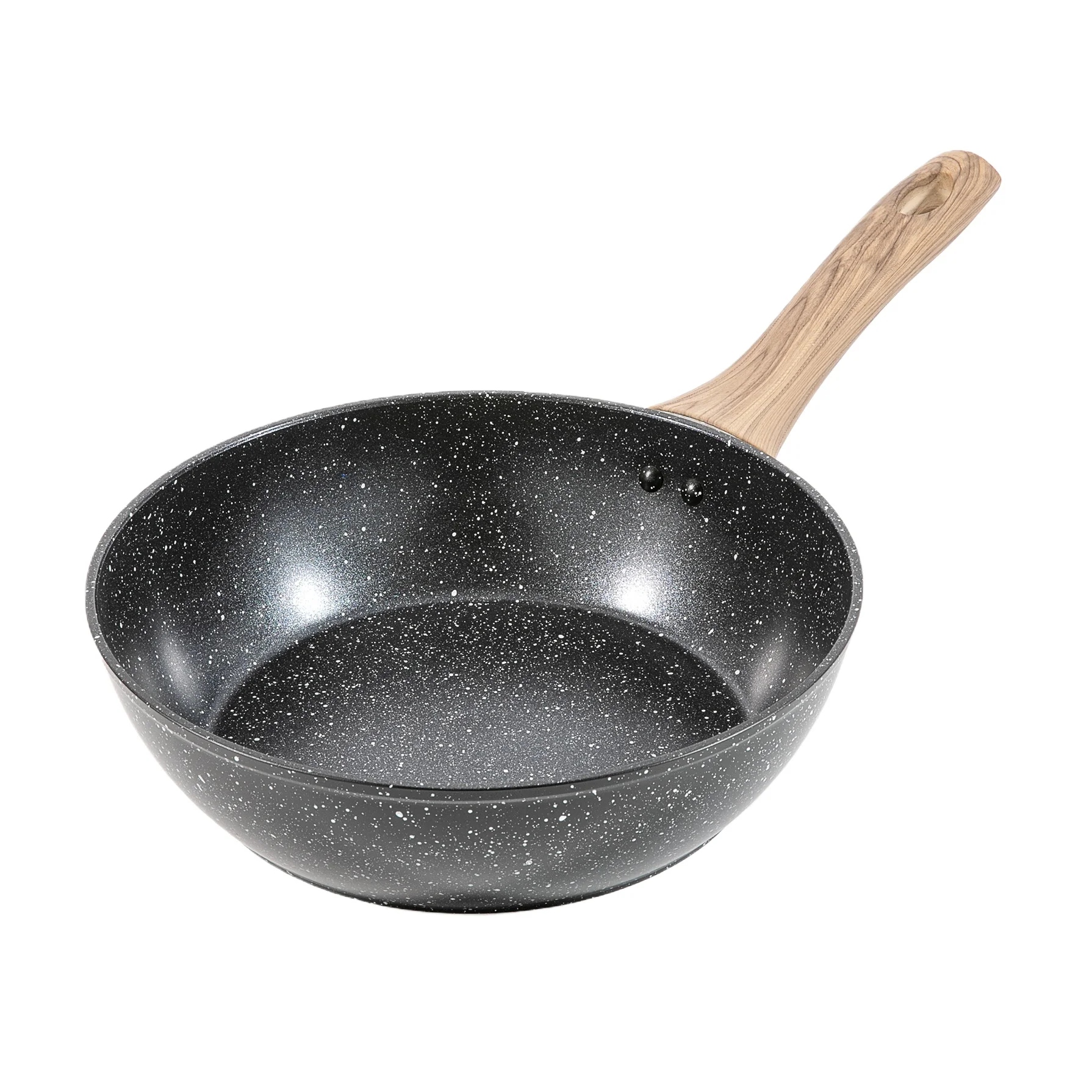 Marble Best Selling non stick Deep Fry Pan Kitchen Pan with Black Marble Nonstick Coating stone-coated deep fry pan