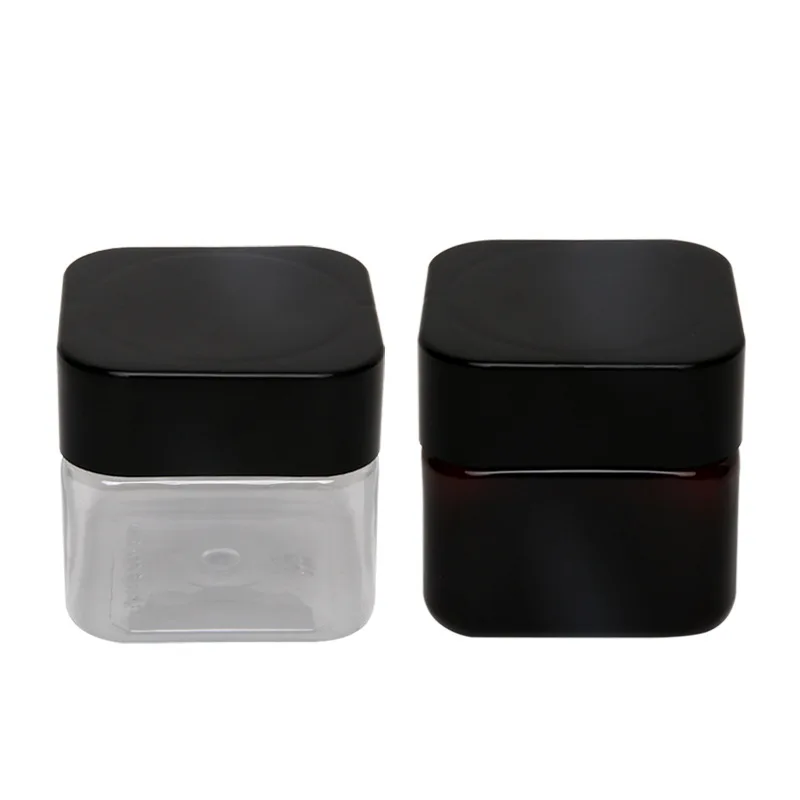 Food Grade Transparent Amber Black 6oz 7oz 12oz 25oz Pet Plastic square Honey Jar with Screw Cap Bottle