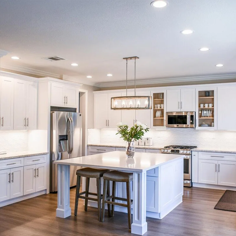 European style luxury customized size modern complete modular kitchen cabinets for apartment kitchen